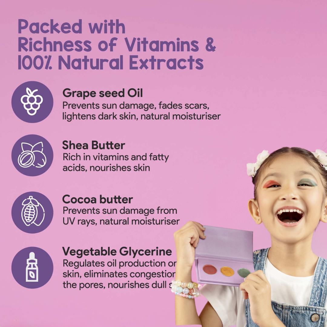 Ayurvedic Kids Makeup Kit – Blush, Lip Gloss & Eyeshadow (46% Off!)