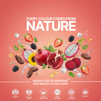 Natural ingredients used in MishMash Ayurvedic kids makeup – fruits and plant based colors