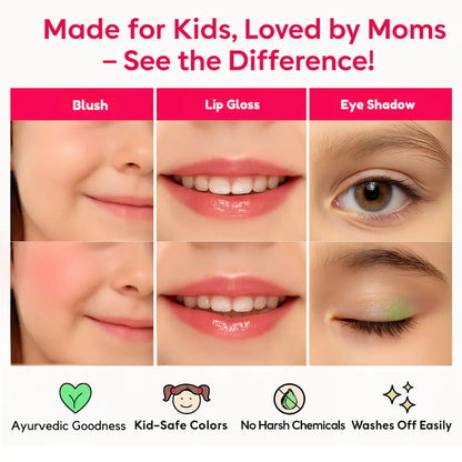 Ayurvedic Kids Makeup Kit – Blush, Lip Gloss & Eyeshadow (46% Off!)