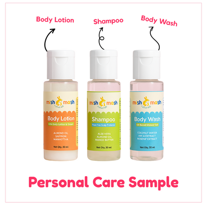 Personal Care Sample product - Body Lotion, Body wash & Shampoo.