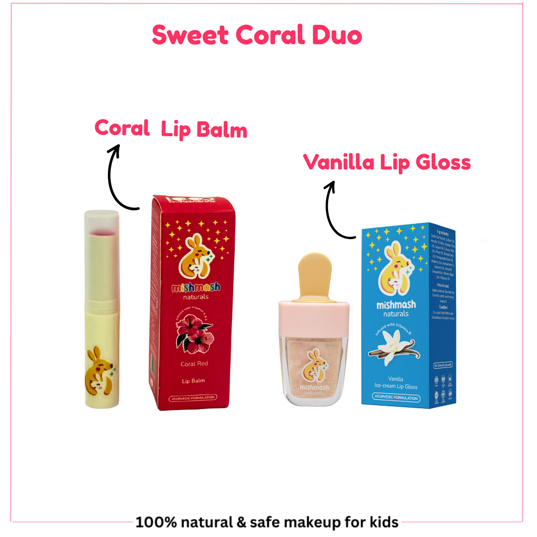 Sweet Coral Duo - Lip Gloss + Lip balm